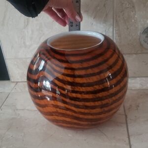 Striped Brown Glass Vase